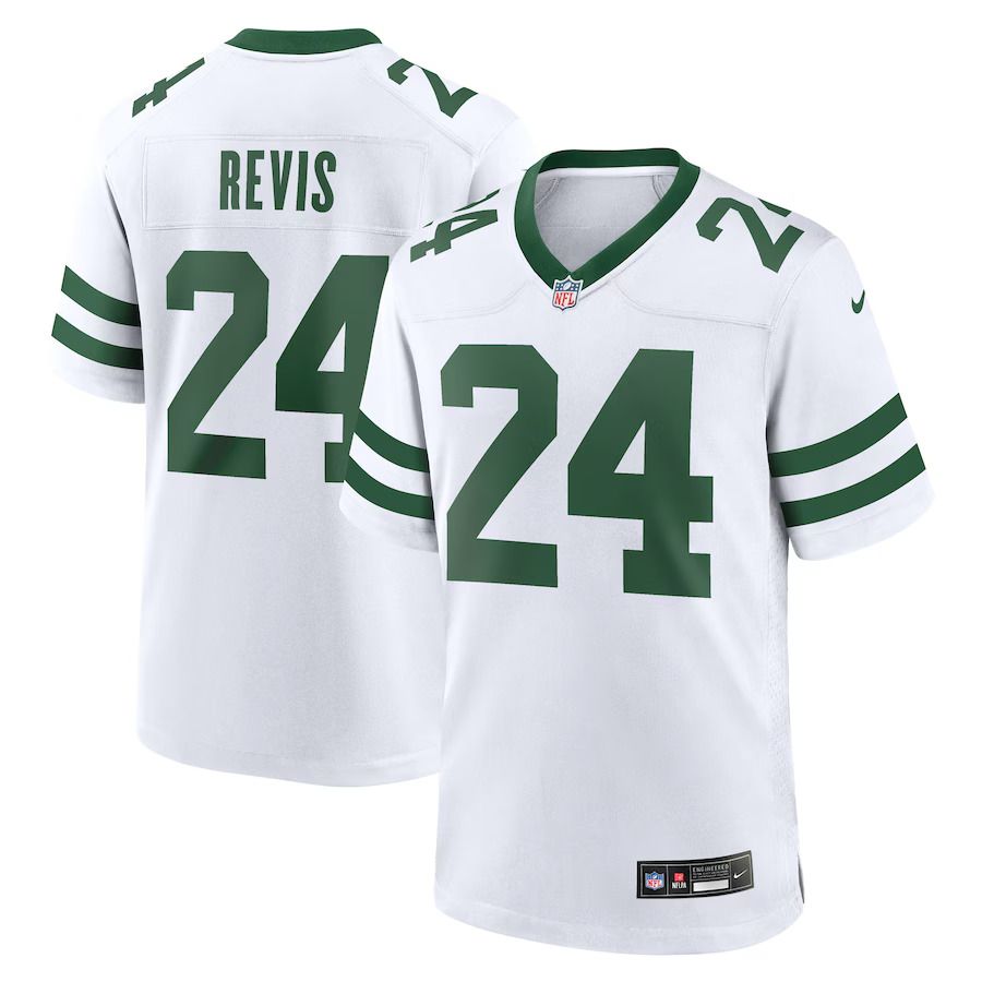 Men New York Jets 24 Darrelle Revis Nike White Legacy Retired Player Game NFL Jersey